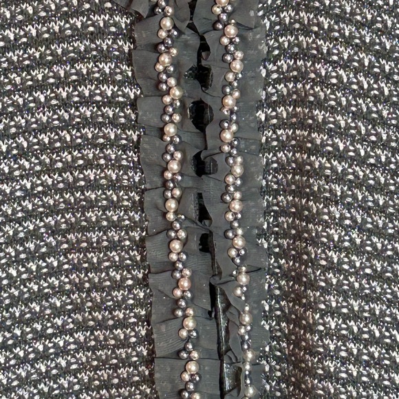 Motto Cardigan sweater with pearl detail - Picture 3 of 6